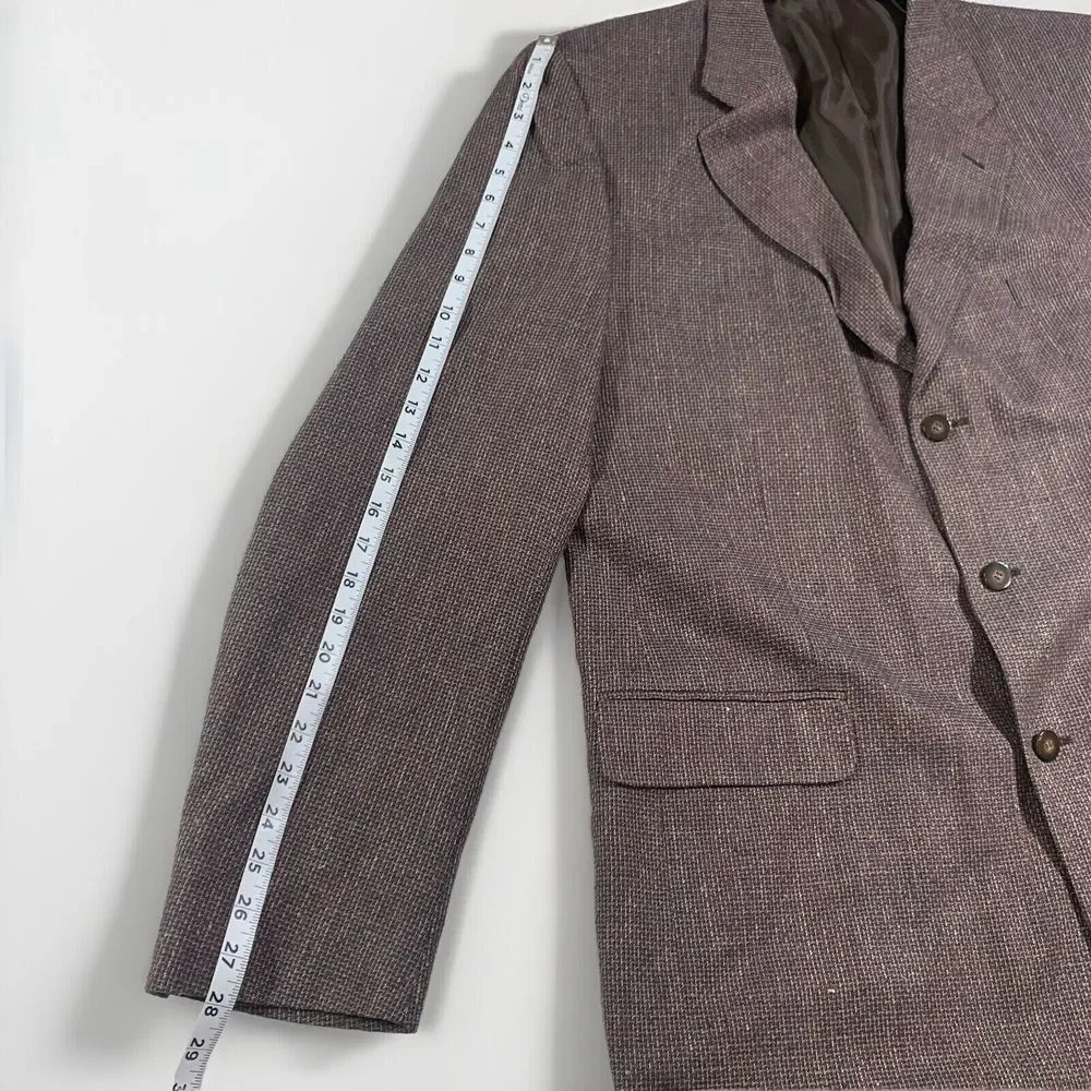 Versini Sport Coat Blazer Mens 46XL‎ Multicolor Check 100 % Silk Ventless Jacket